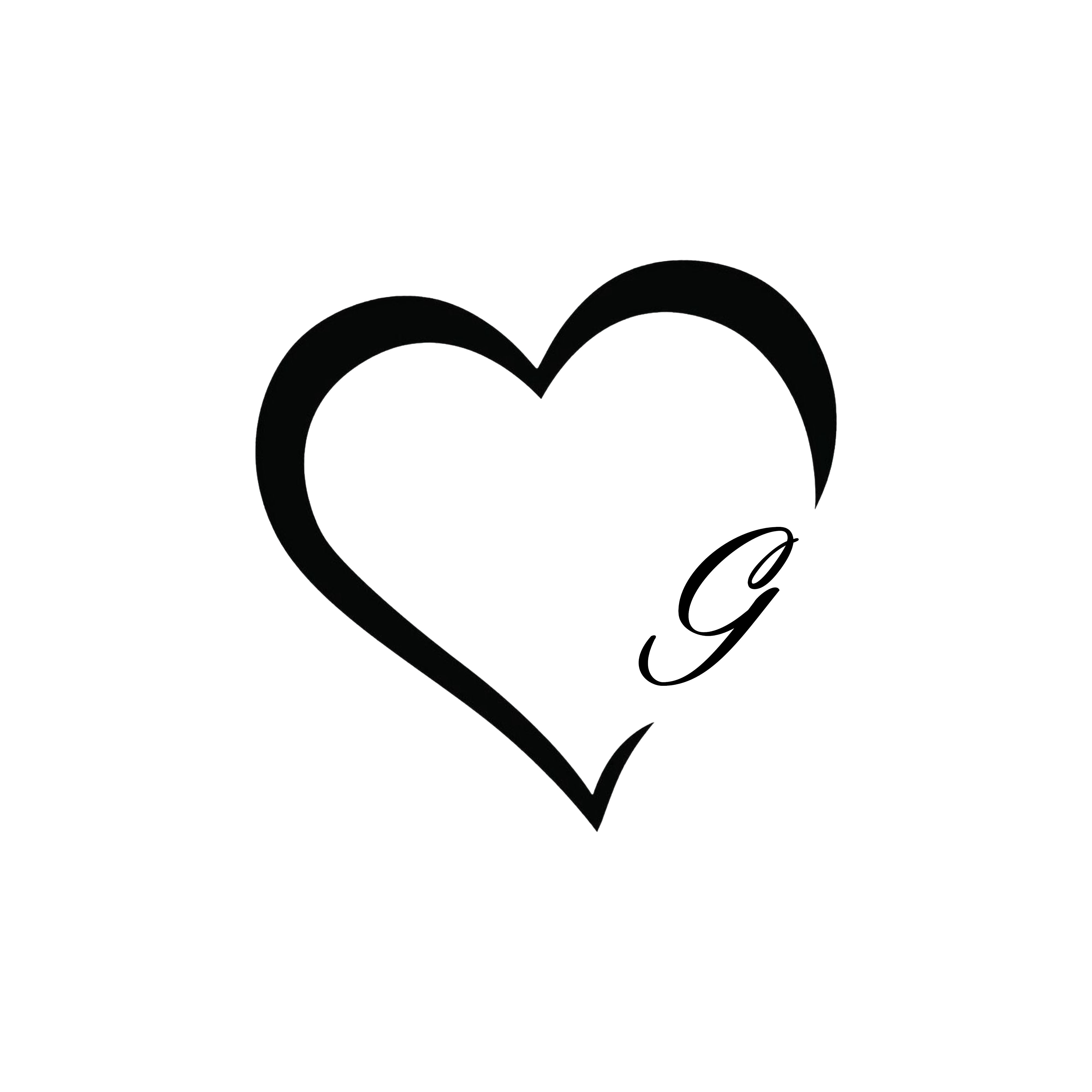 Heart Initials 2inches