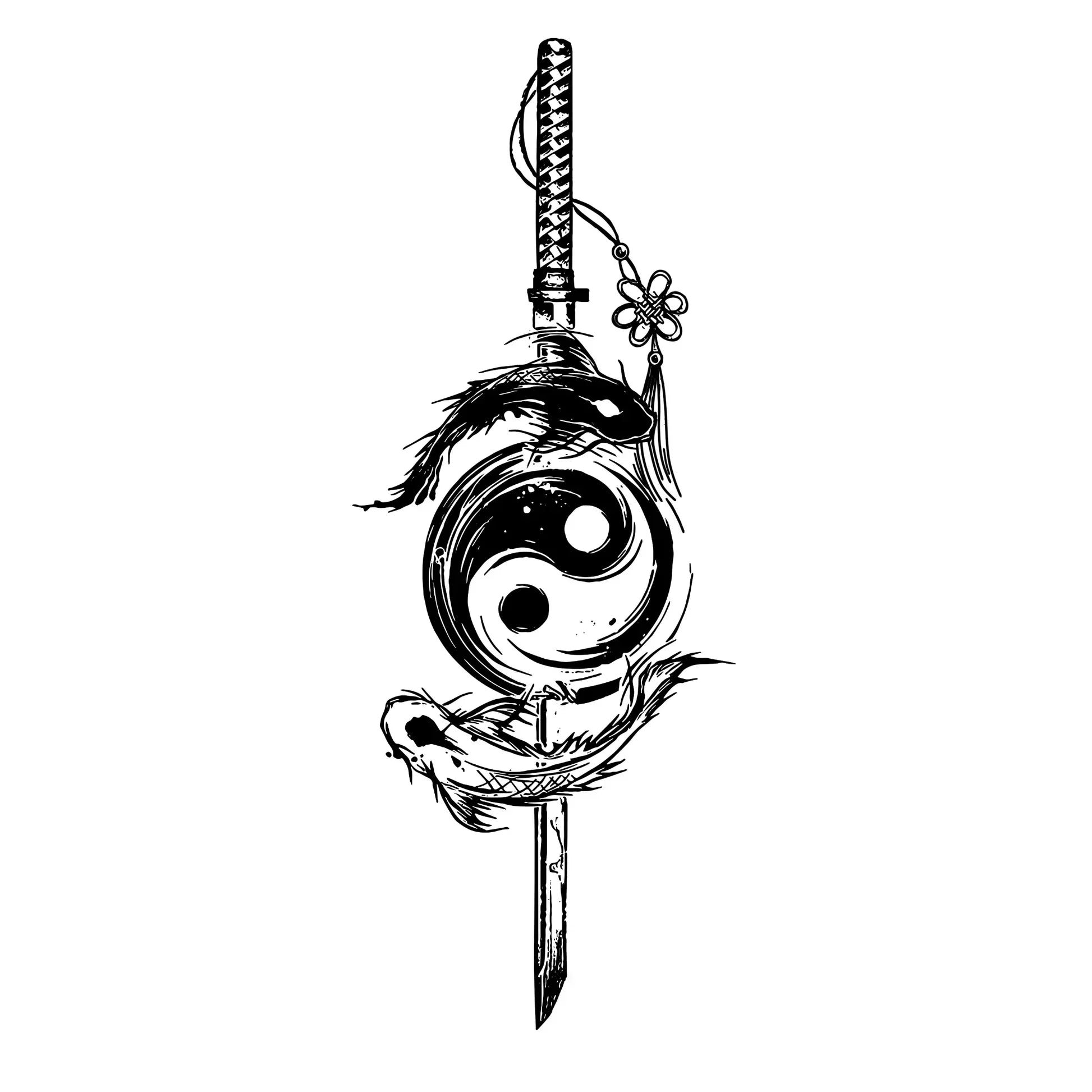 Blade of Balance Temporary Tattoo Art: Where Precision Meets Equilibrium