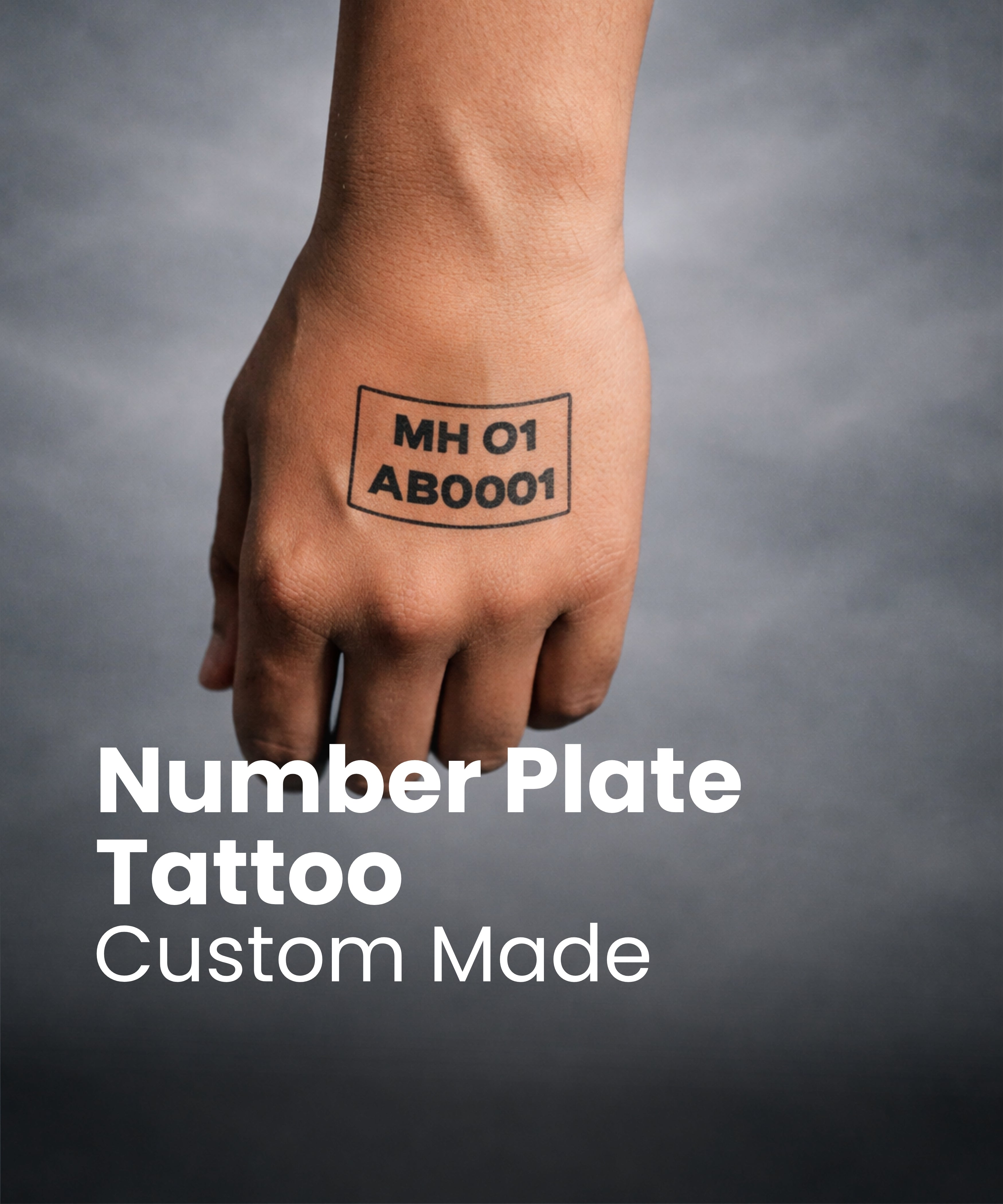 Custom Bike/Car Number Plate Tattoo