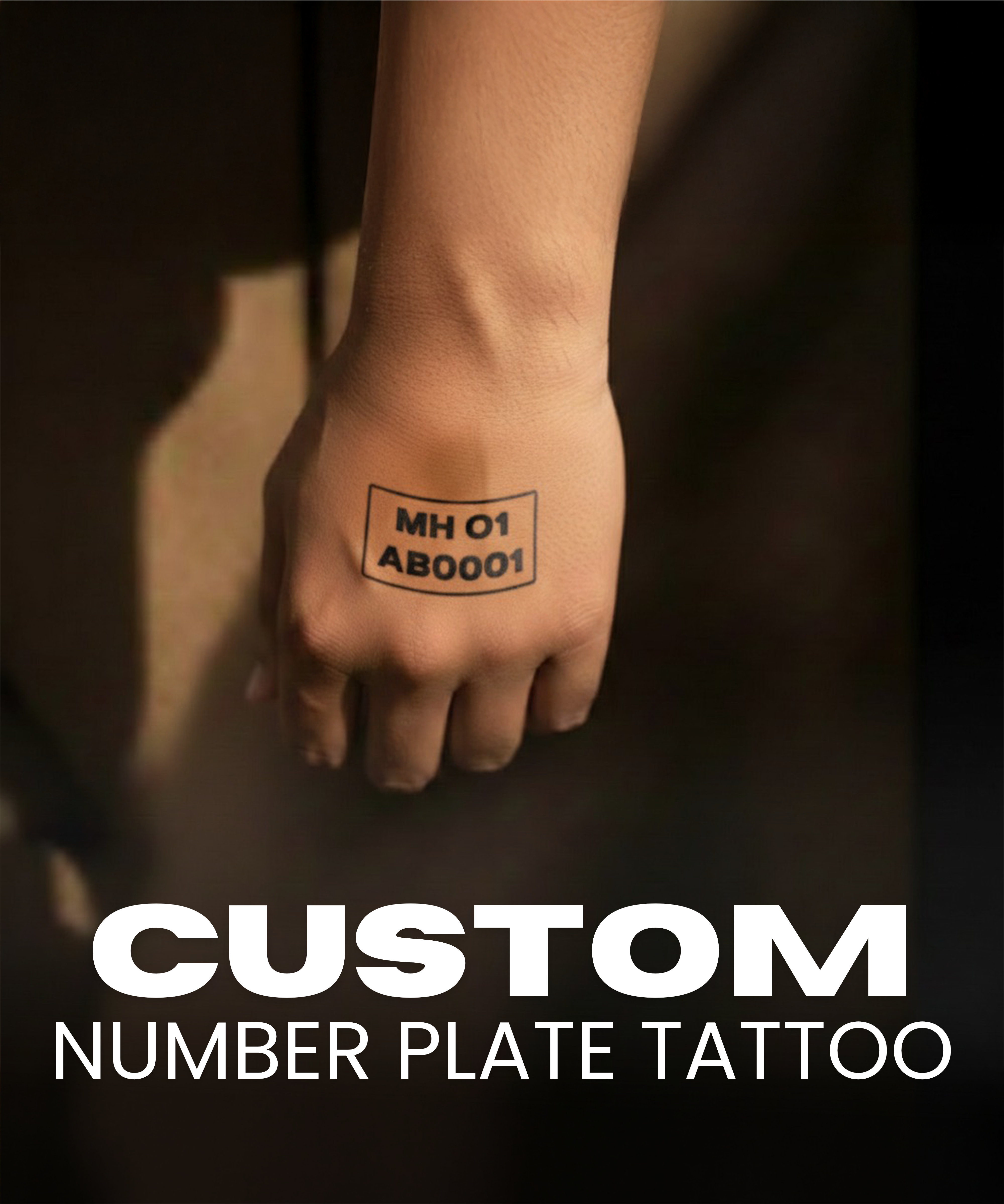 Custom Bike/Car Number Plate Tattoo