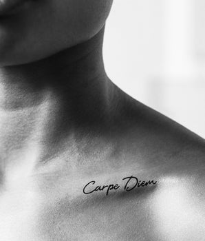 Carpe Diem semi permanent tattoo