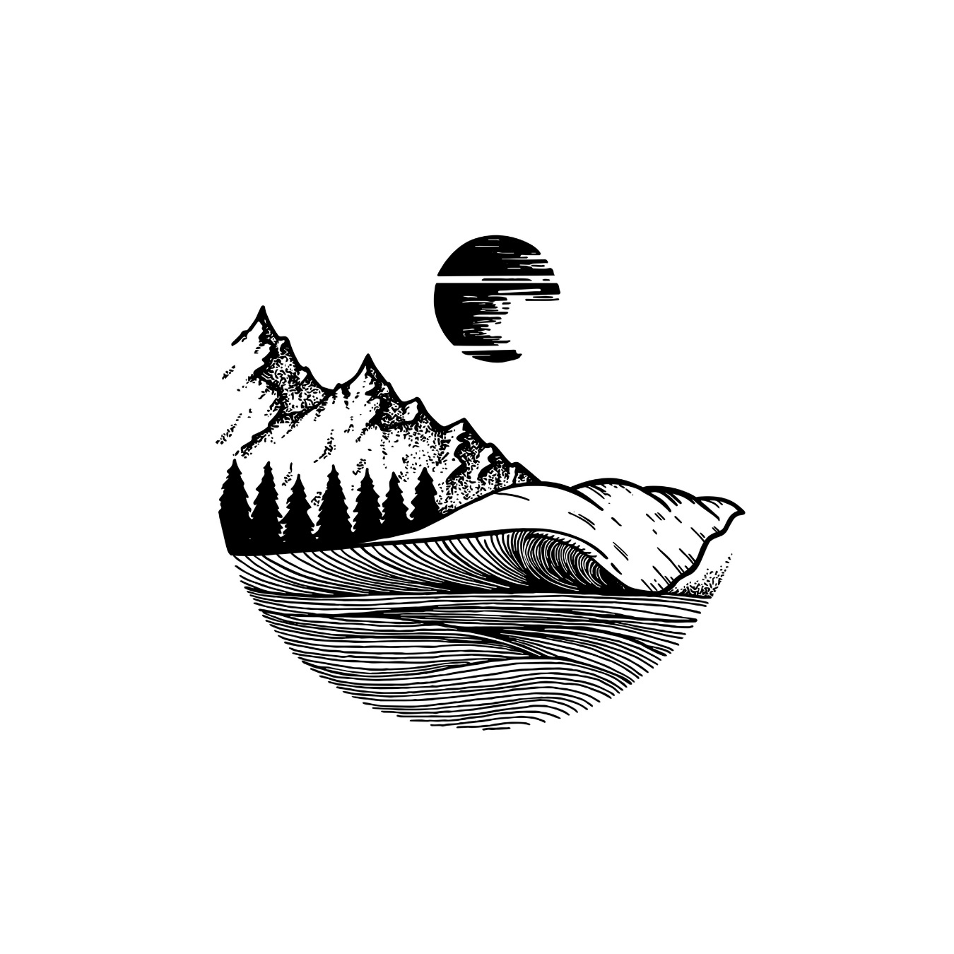 Waves and Peaks Tattoo