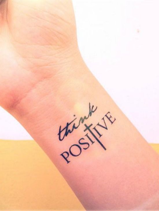 Think Positive Semi Permanent Tattoo