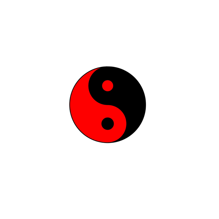 Dual Tone Yin Yang Tattoo