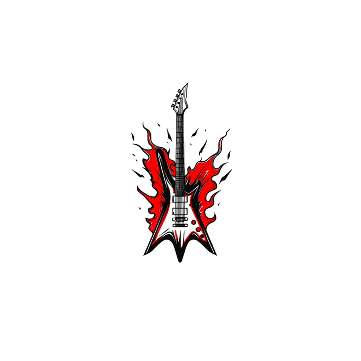 Flaming Guitar Tattoo
