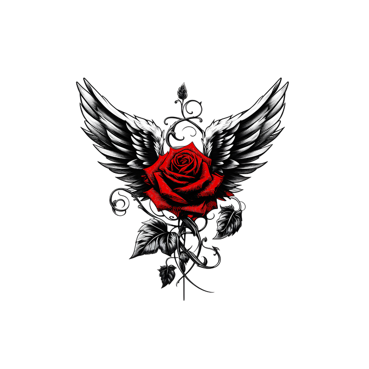 Rose Wings Tattoo