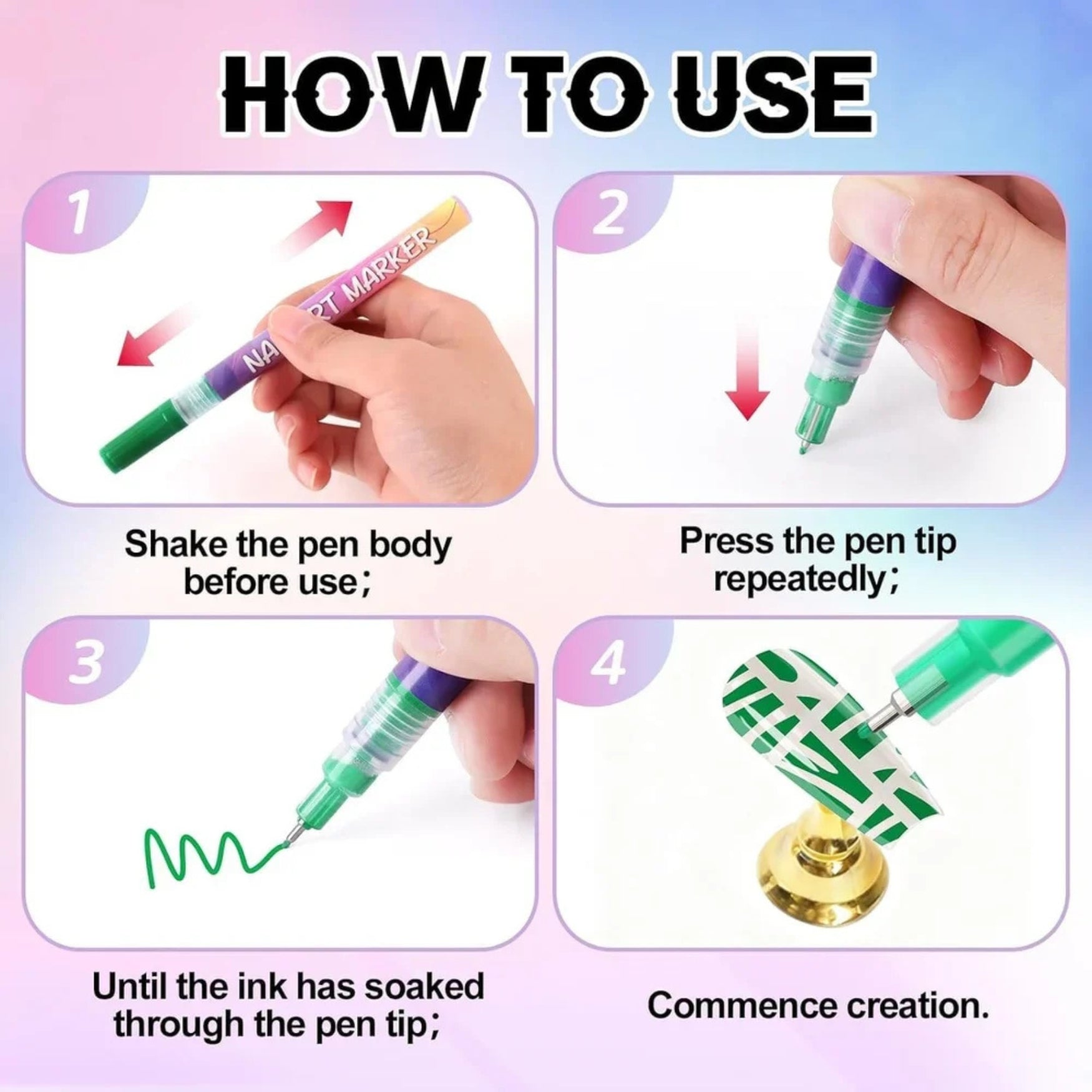 Nail Art Marker Pen | 12 Color Set