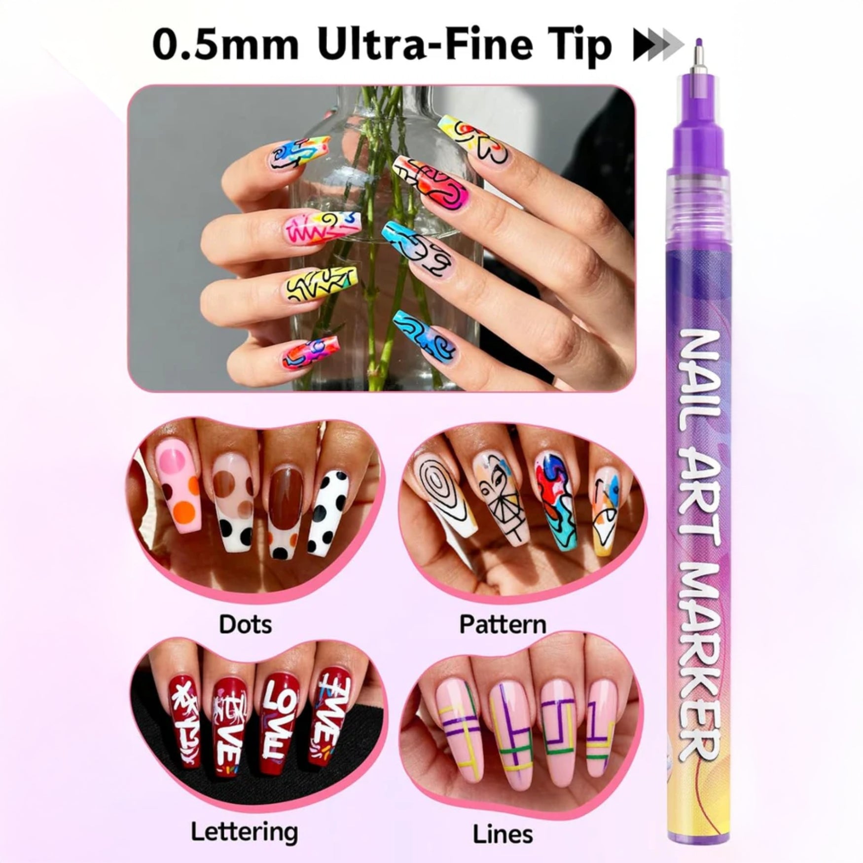 Nail Art Marker Pen | 12 Color Set