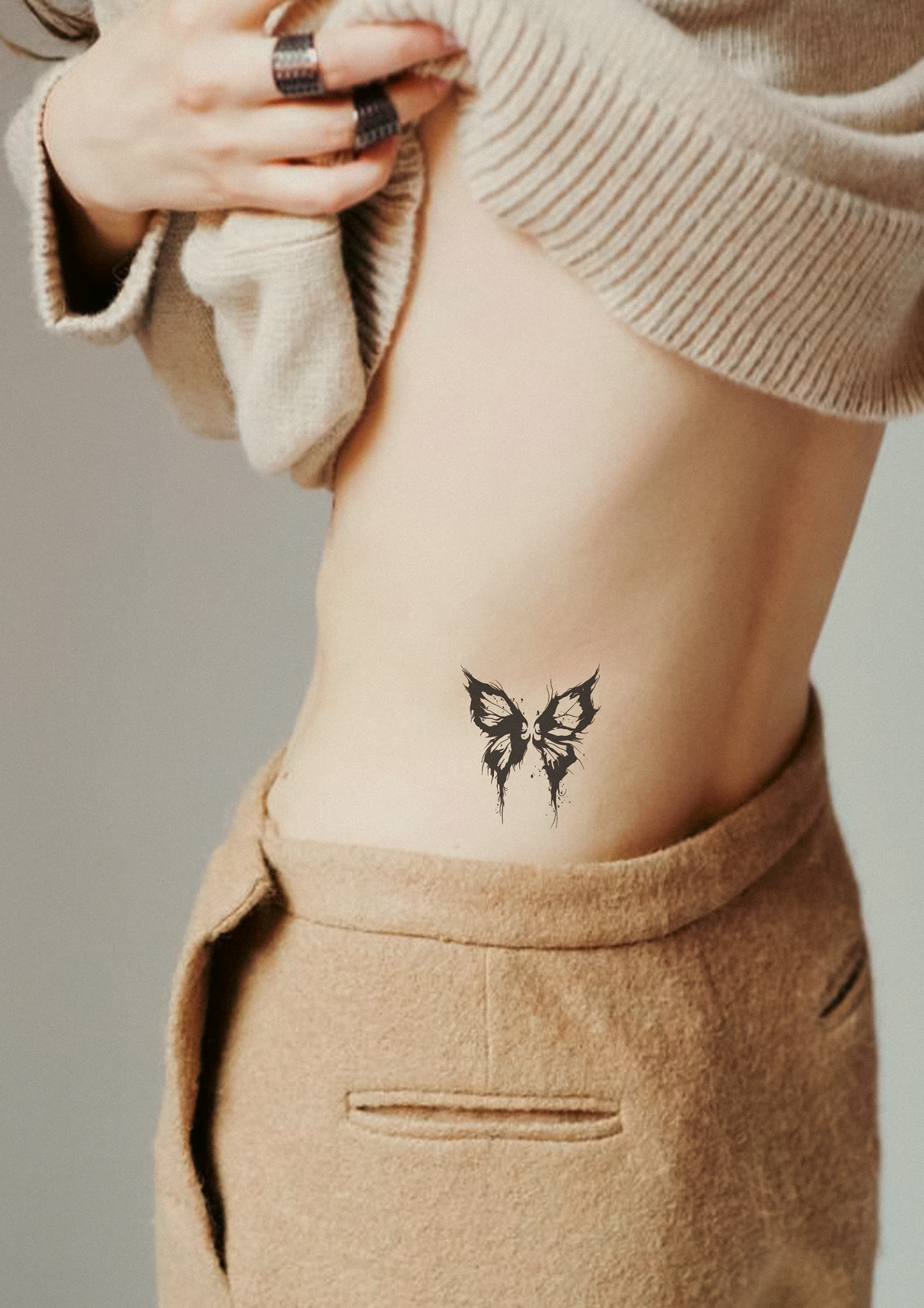 Dark-Butterfly Semi Permanent Tattoo