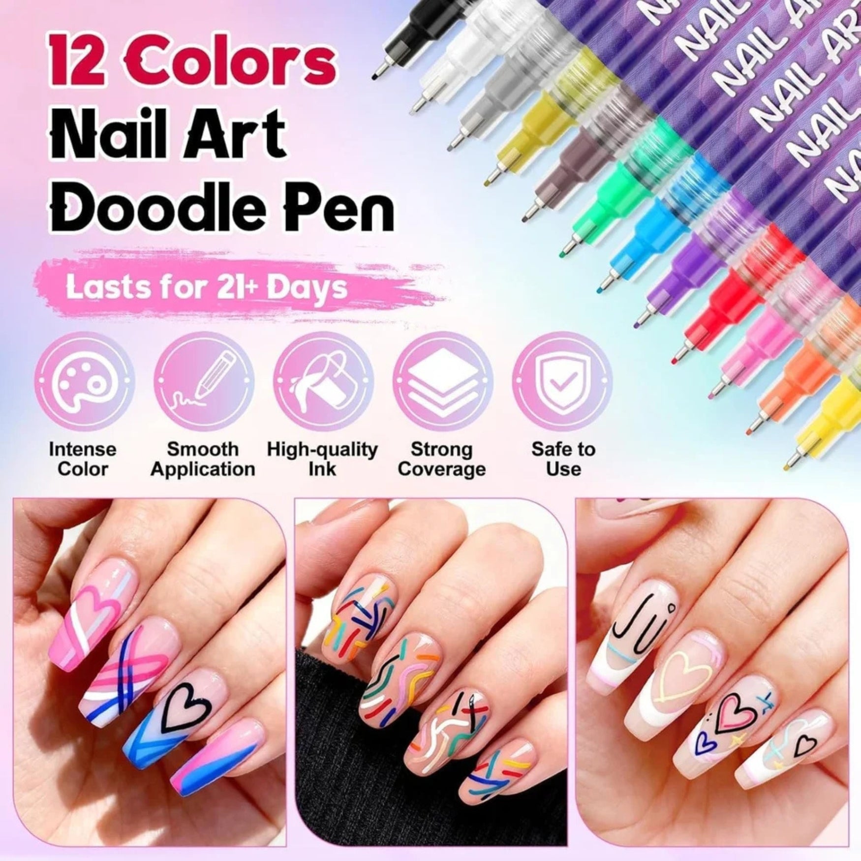 Nail Art Marker Pen | 12 Color Set