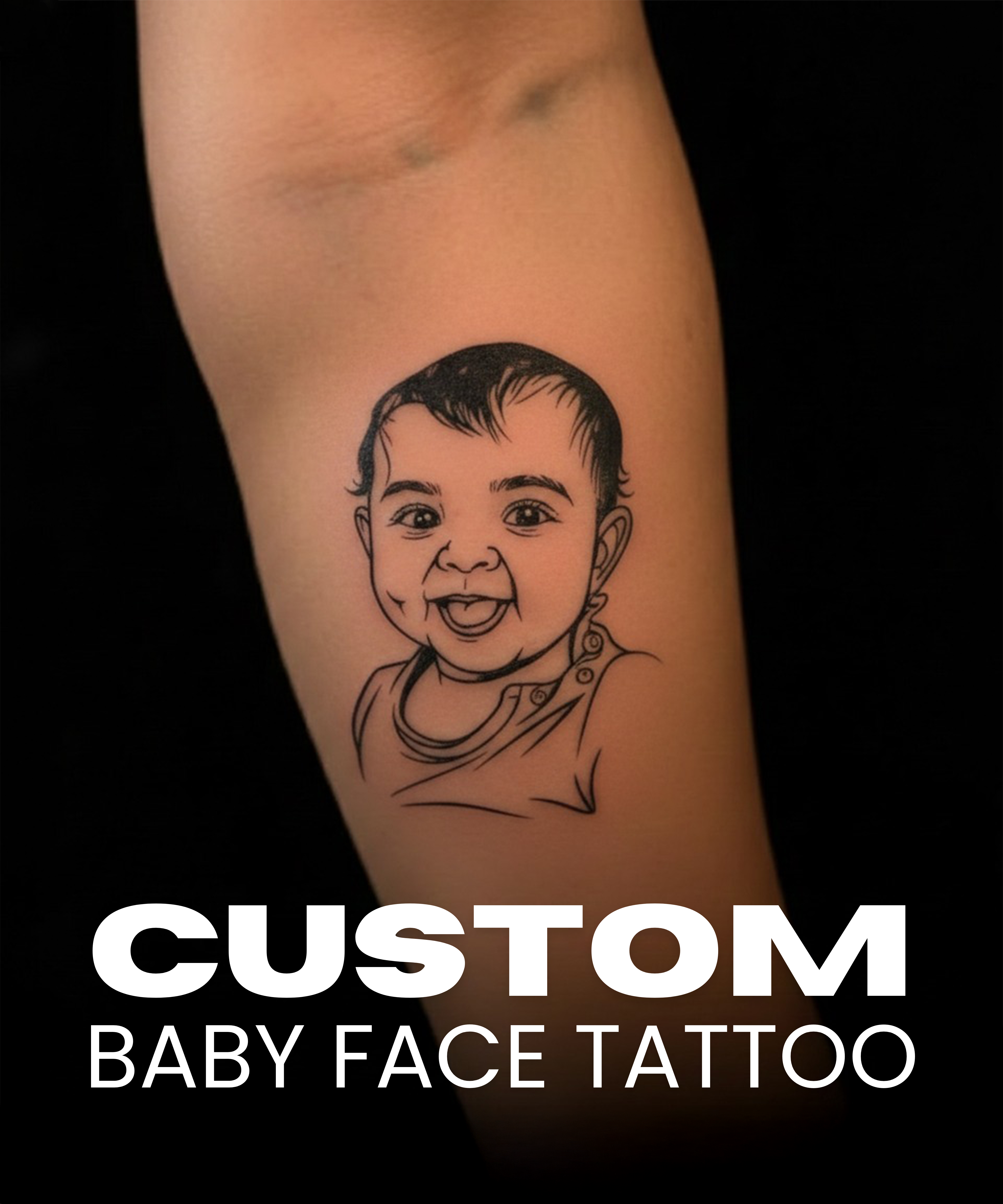 Custom Child Face Tattoo