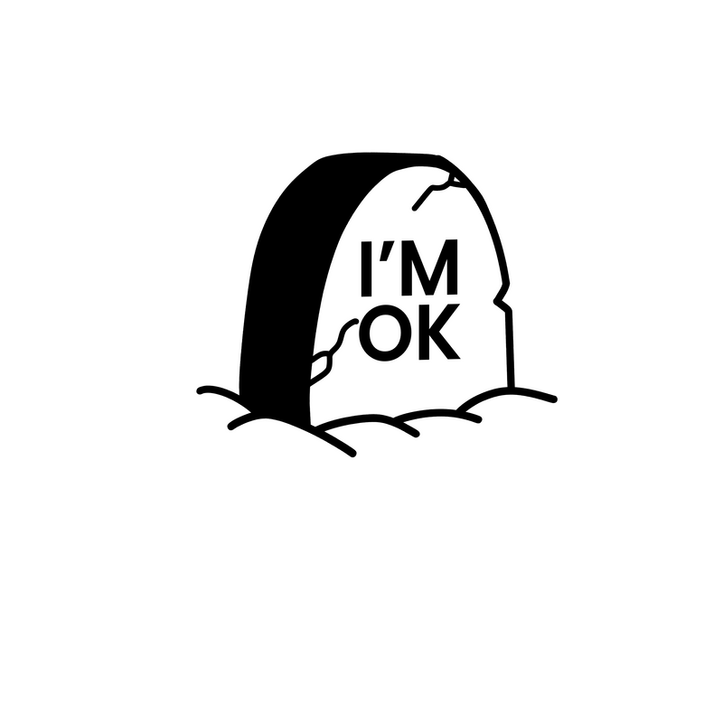 Barely OK Tattoo Stencil