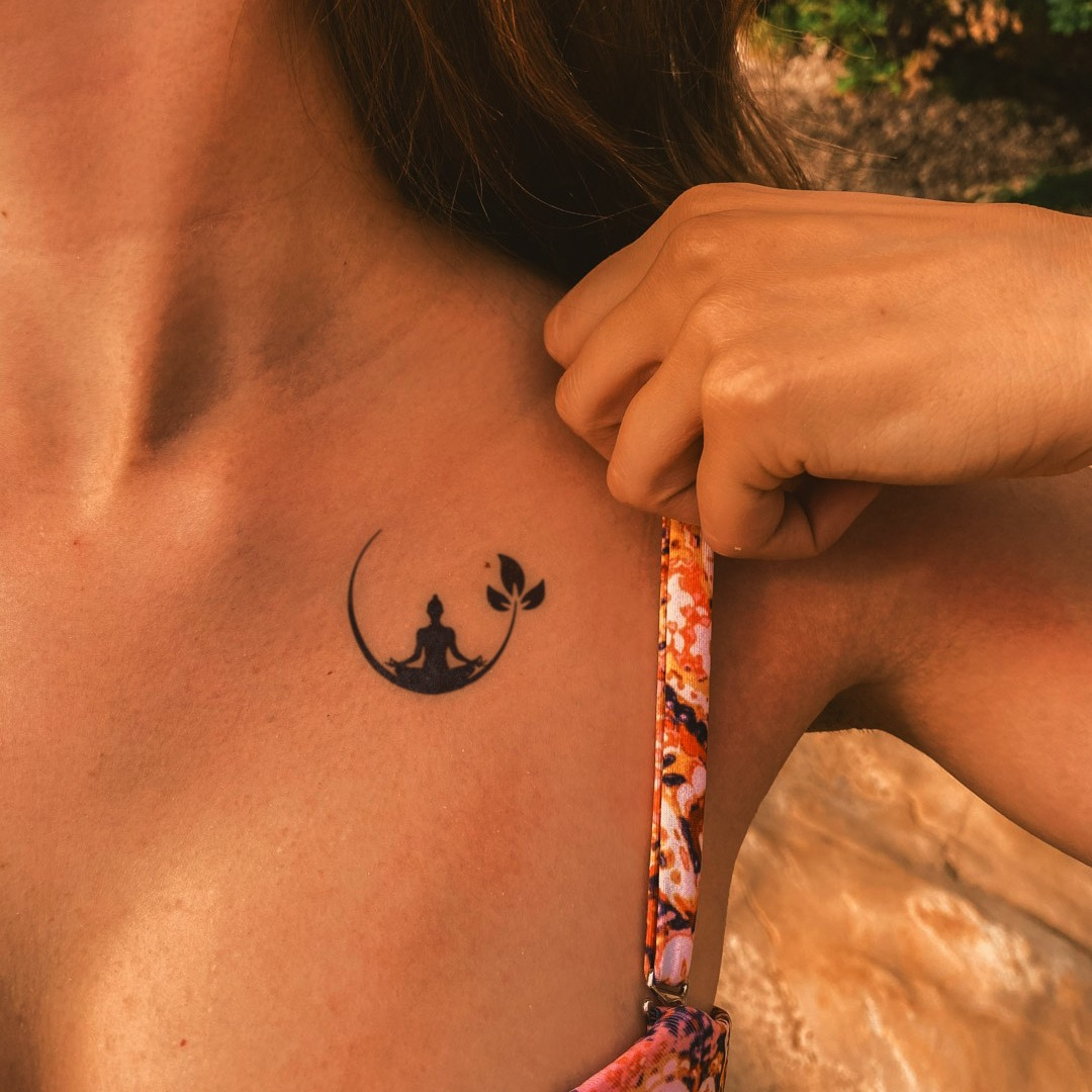 Buddha Tattoo Meaning, Designs & Cultural Significance 9 Meditating Buddha tattoo representing mindfulness and enlightenment