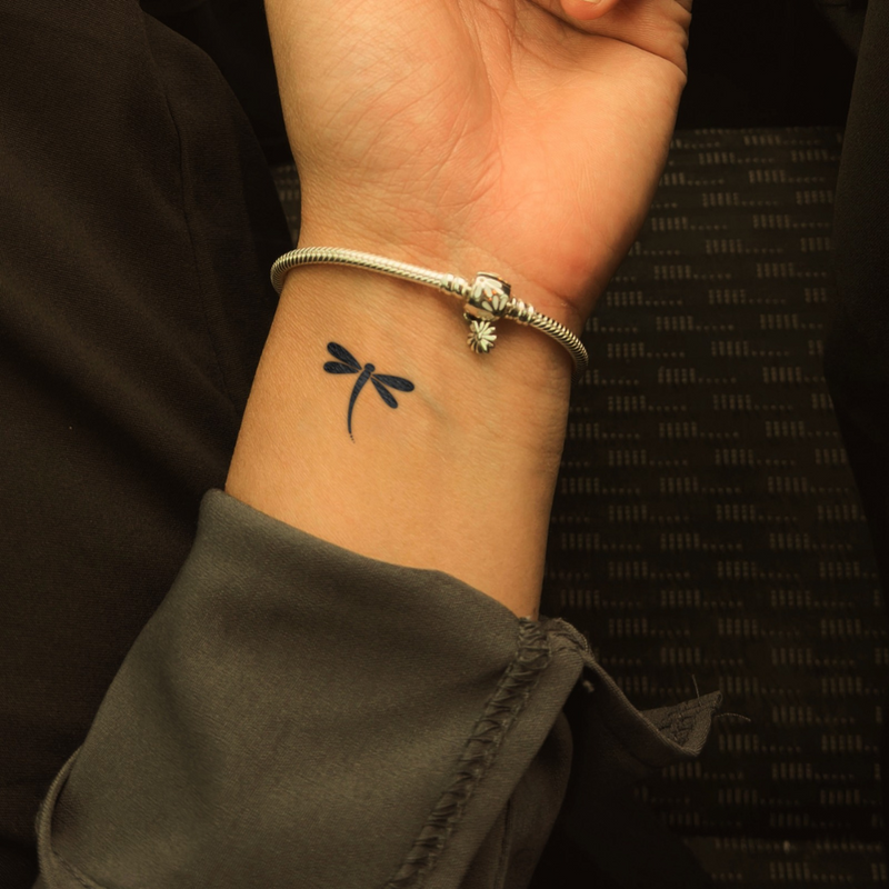 Butterfly Larvae Tattoo on wrist 