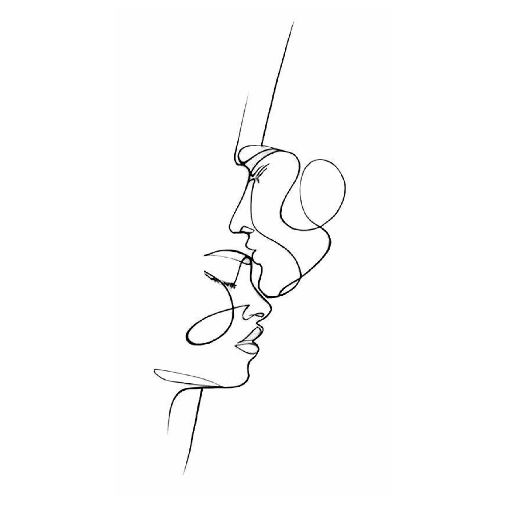 Custom Line Art Face Tattoo