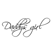 Black cursive text 'Daddy's girl' on a white background
