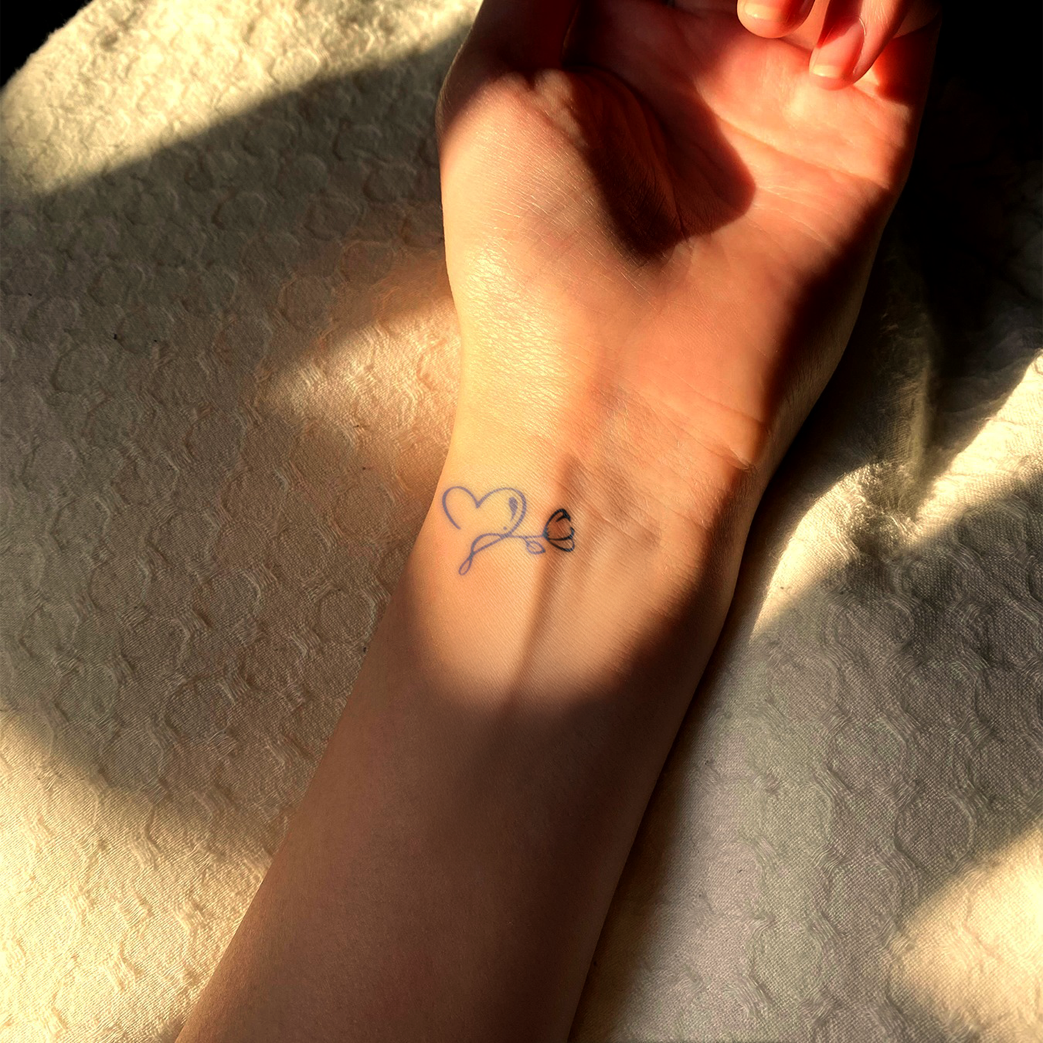 Floral Heartbeat Tattoo