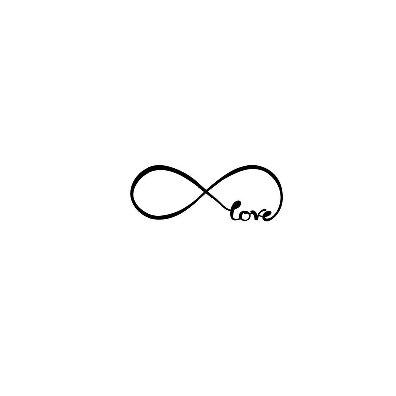 Forever Connected tattoo with the sign of infinity and love attached 