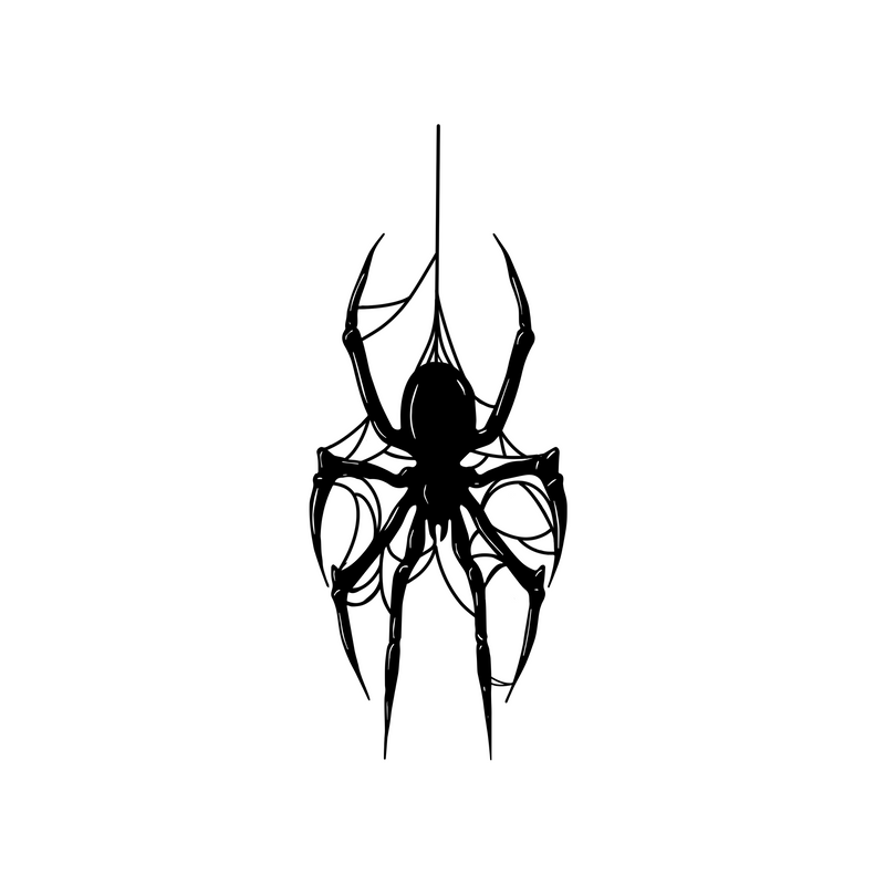 Black spider silhouette on a white background