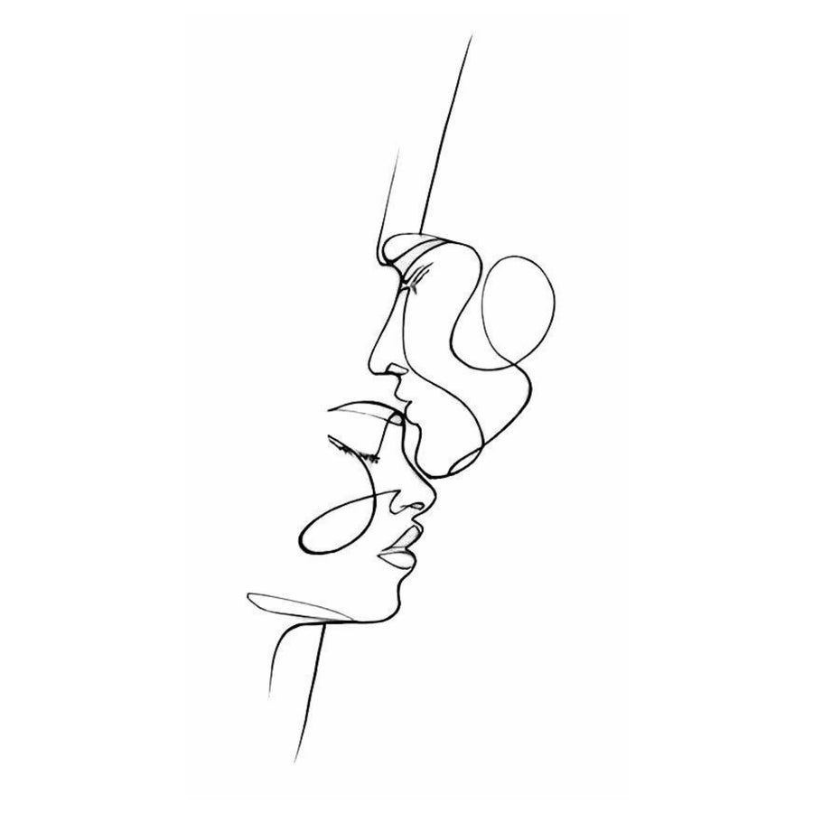 Custom Line Art Face Tattoo