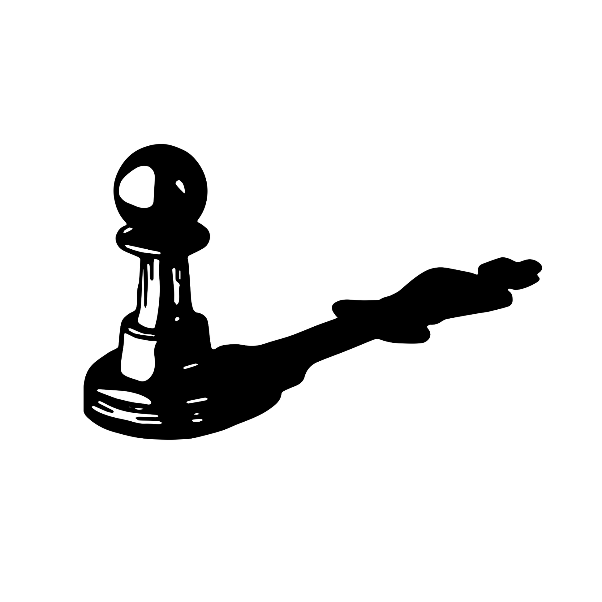 Black silhouette of a chess pawn on a white background
