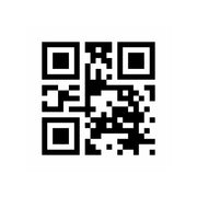 Black and white QR code on a white background