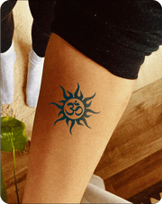 Sunrise Om - Semi Permanent Tattoo - INKHUB