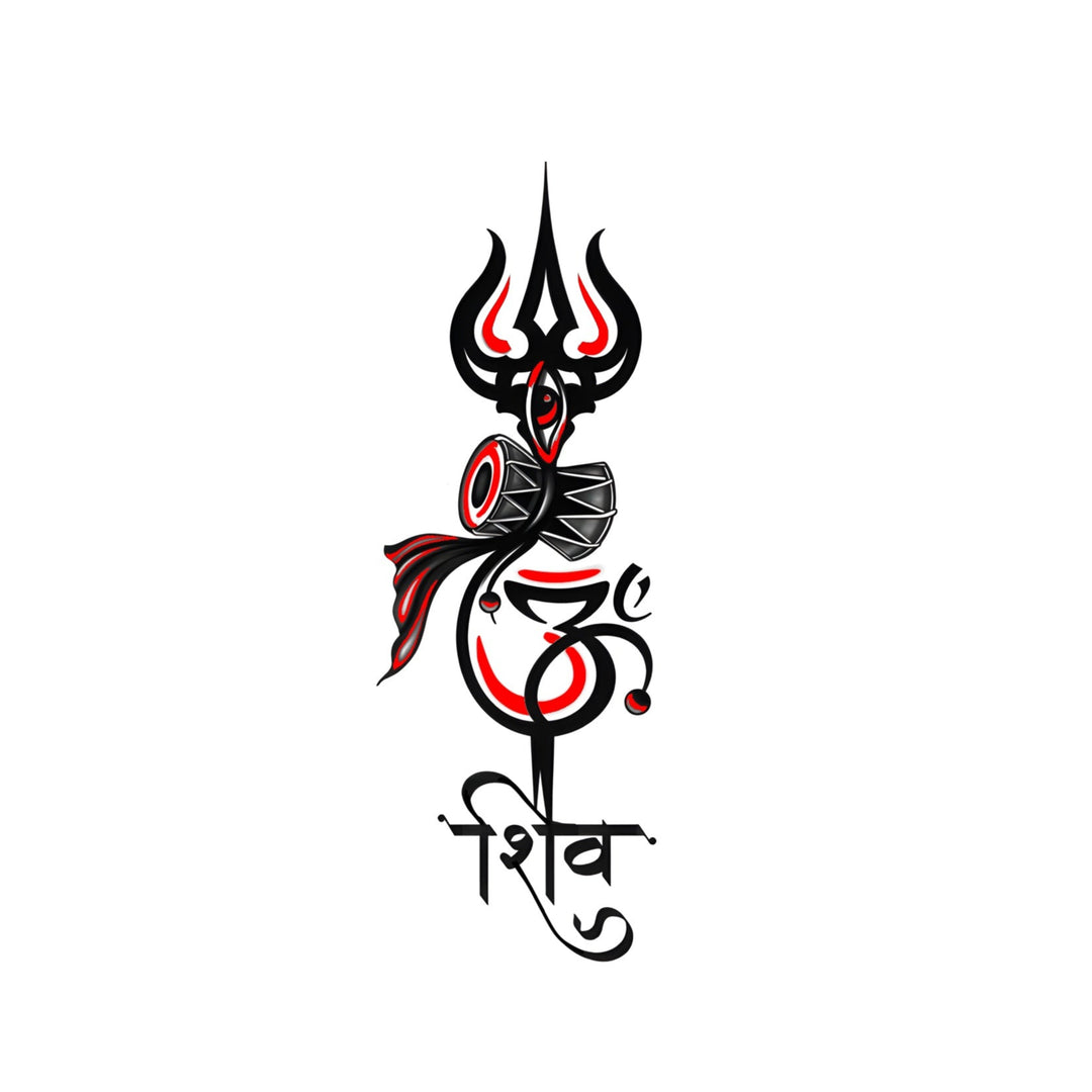 Trishul on shiva tattoo