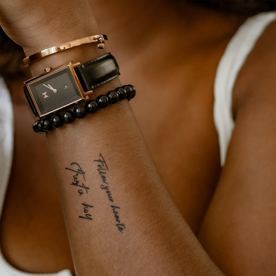 Inner Voice Tattoo on arm 