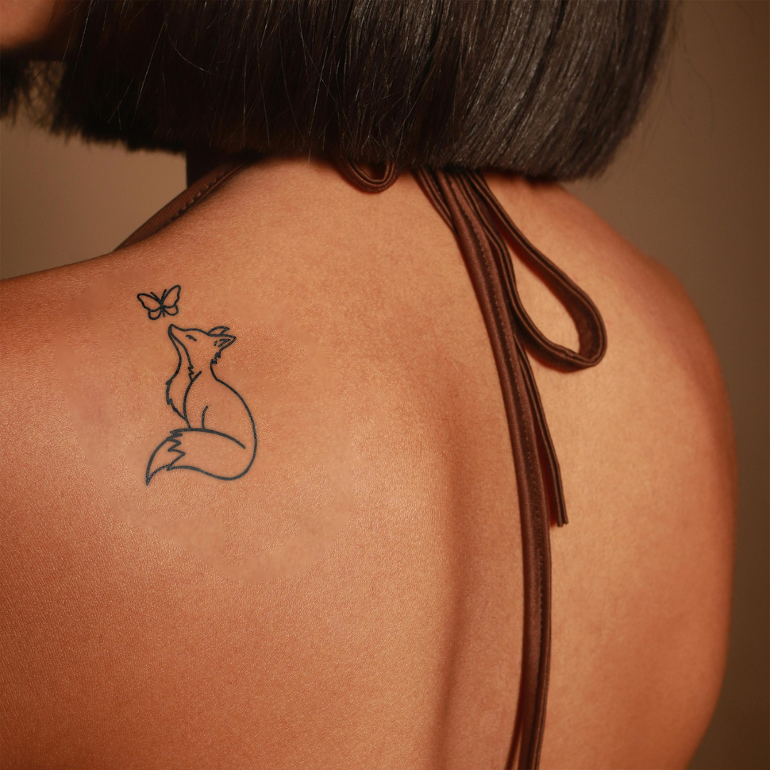 Foxy Flutters Tattoo on back 