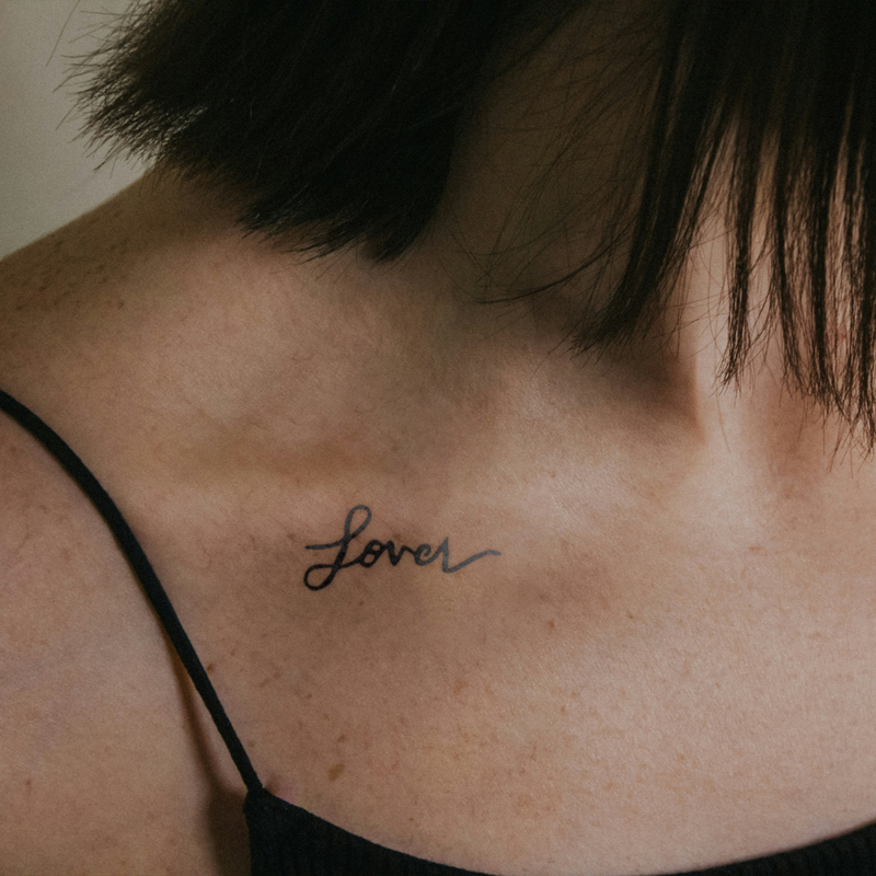 Lover Tattoo on collar bone 