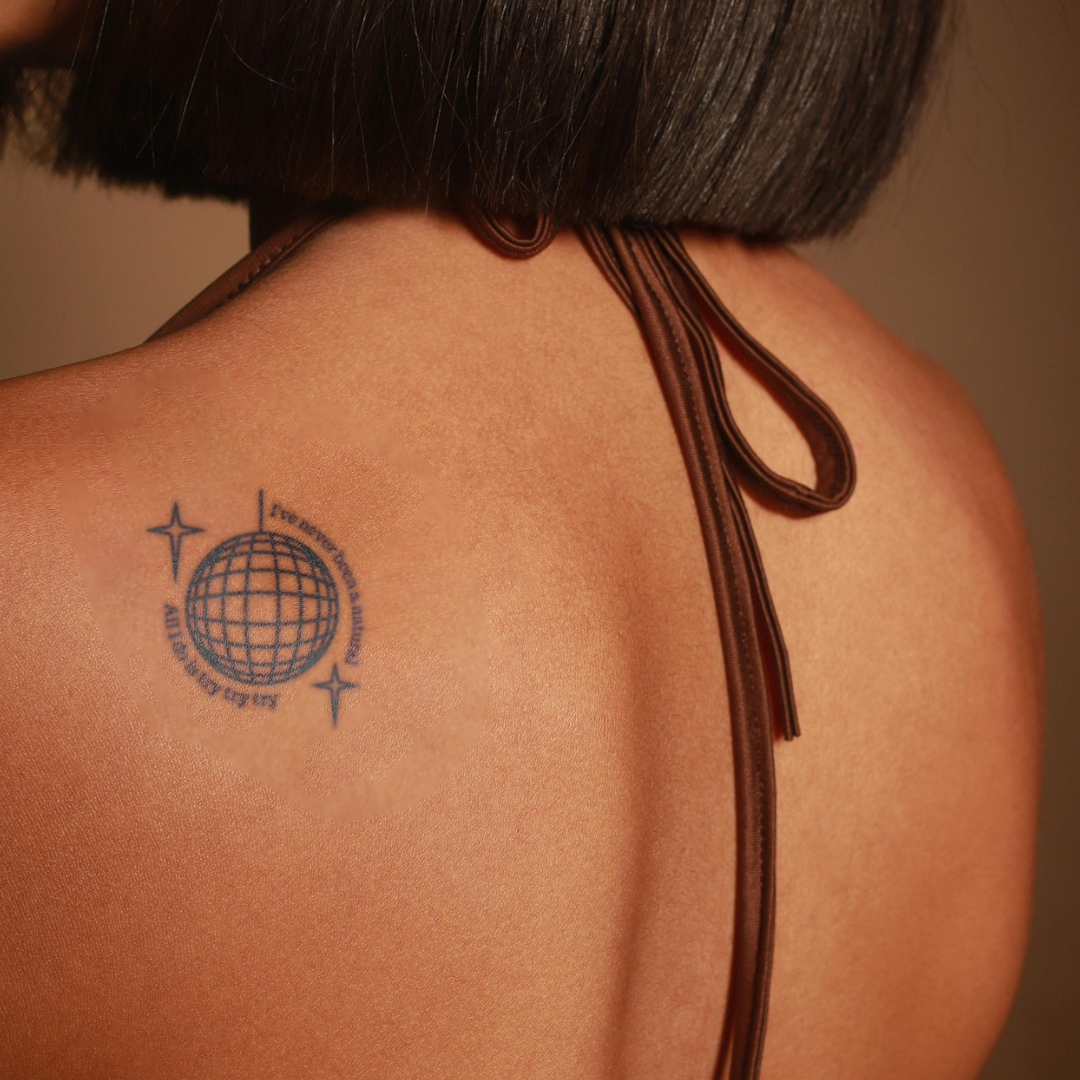 Mirror ball Tattoo on back 