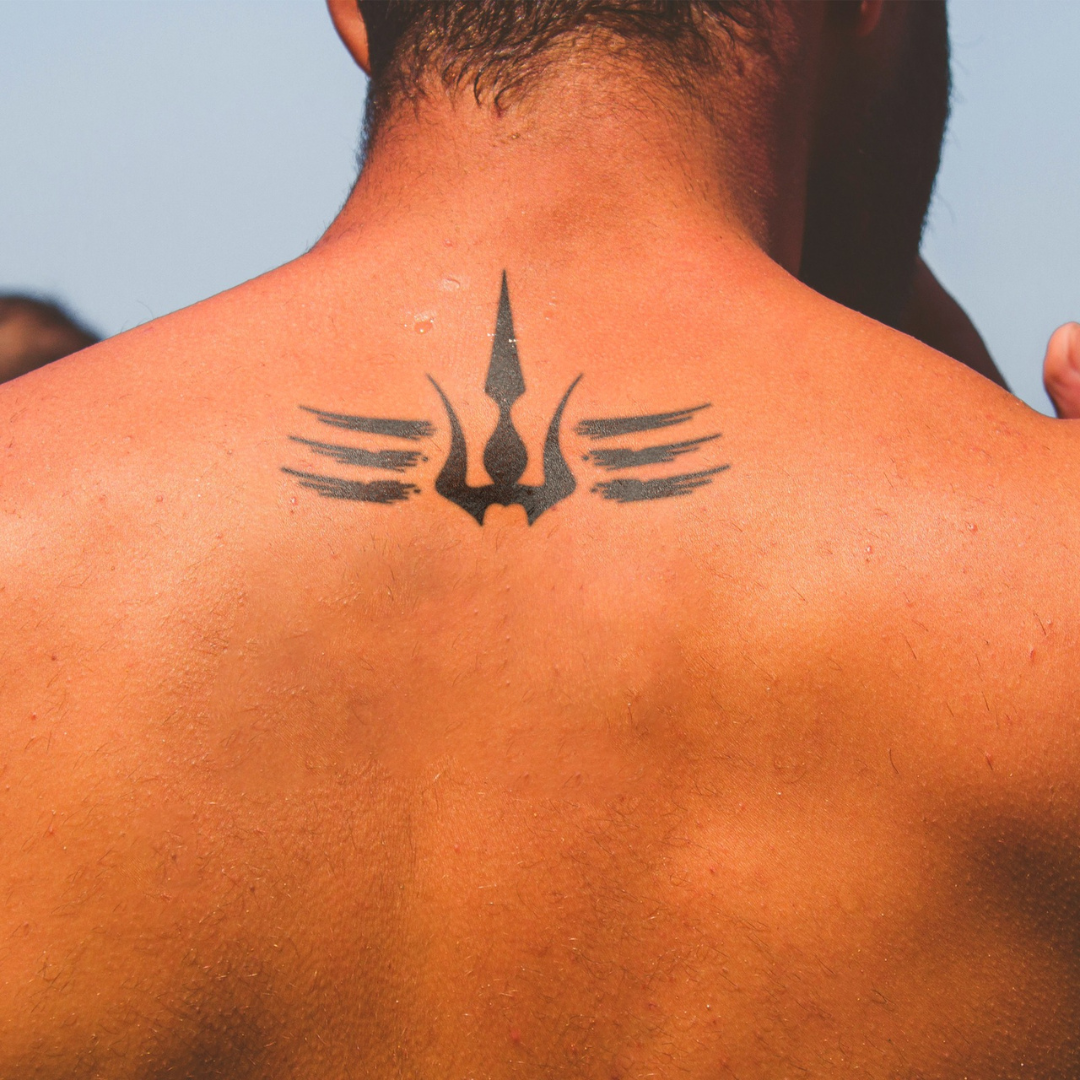 Mahadev Symbol Tattoo on back