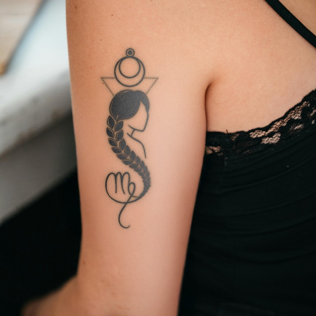 Virgo's Charm Tattoo on arm 