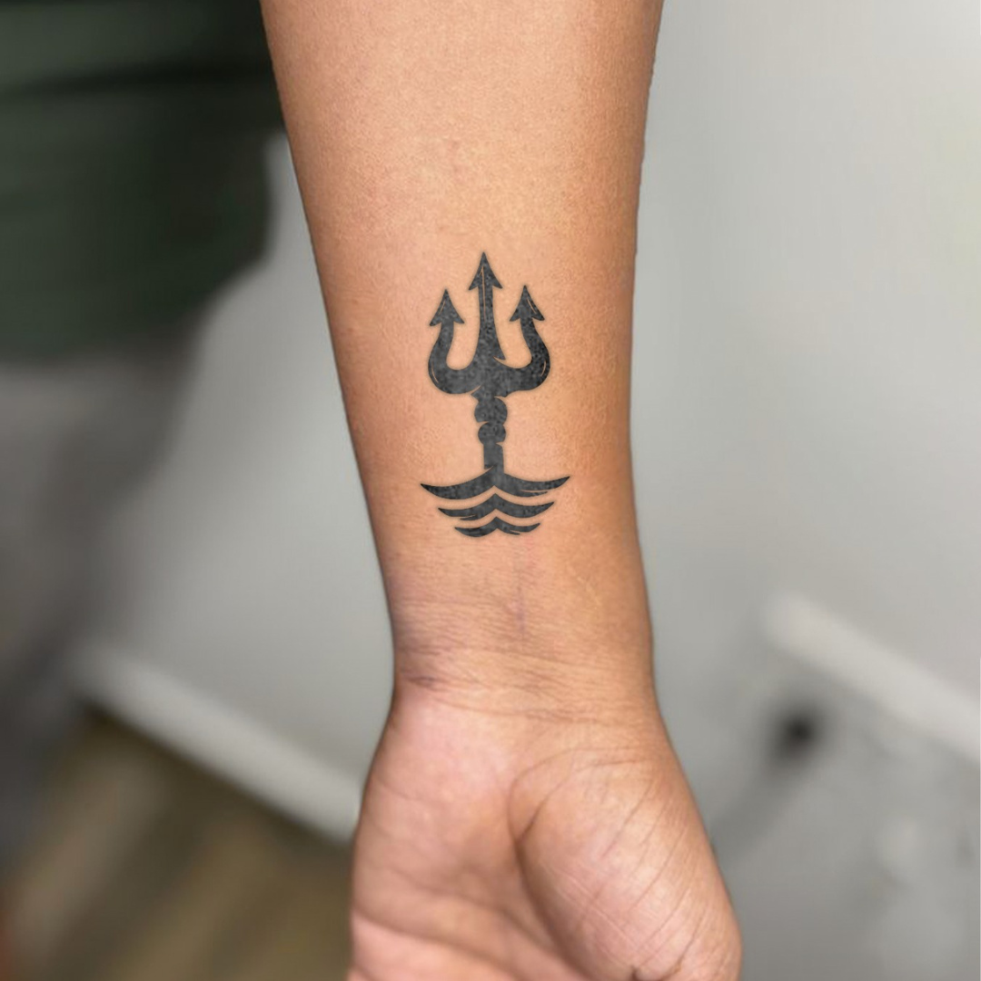 Trishul Tattoo on wrist