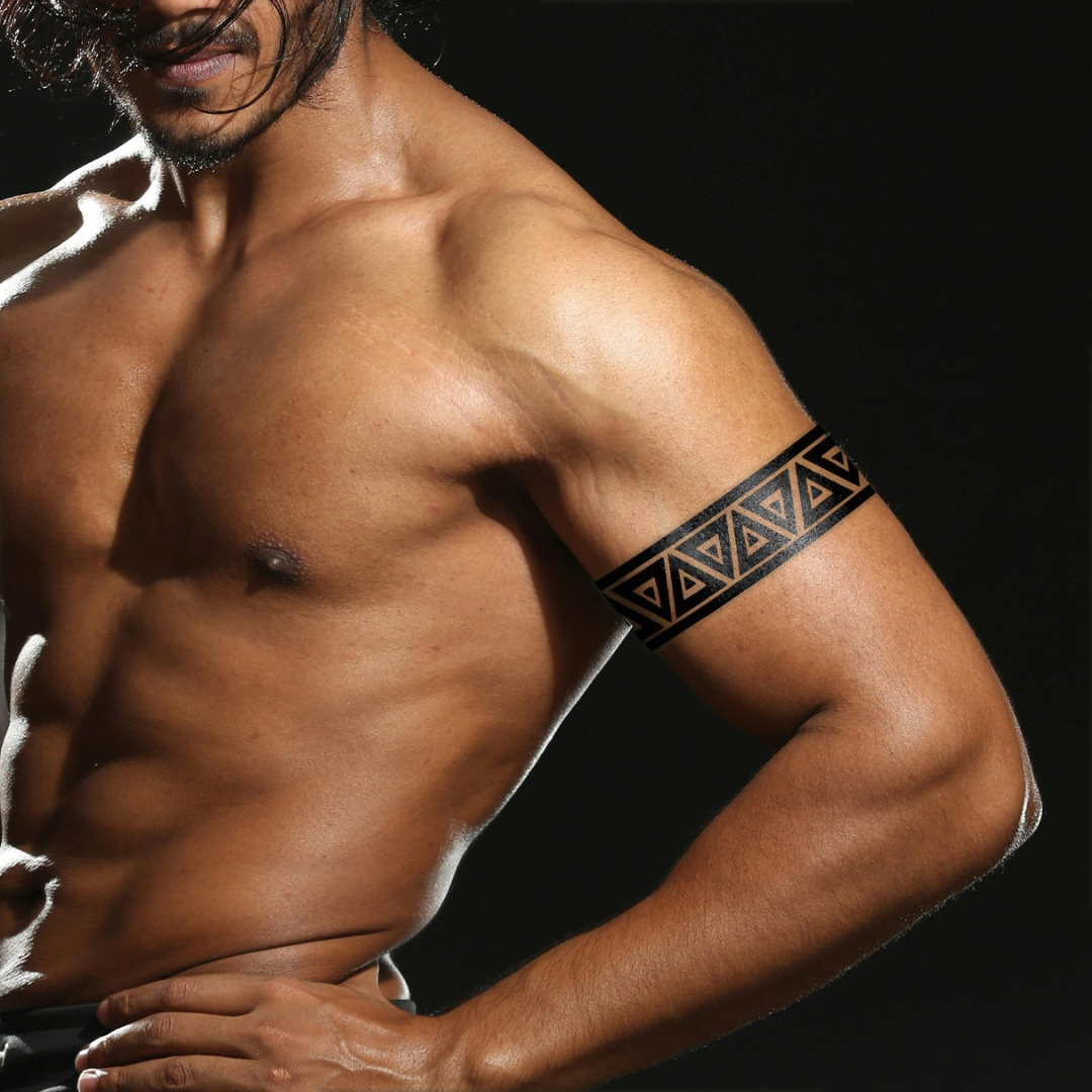 Tribal Armband Semi Permanent Tattoo on bicep 