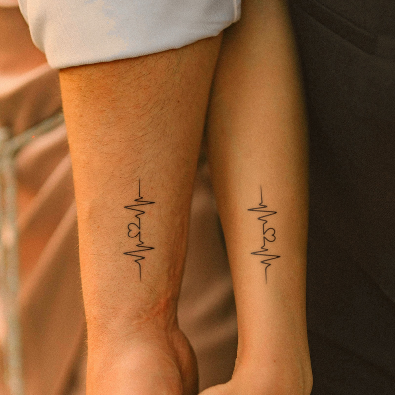 Couple Heartbeat on arm