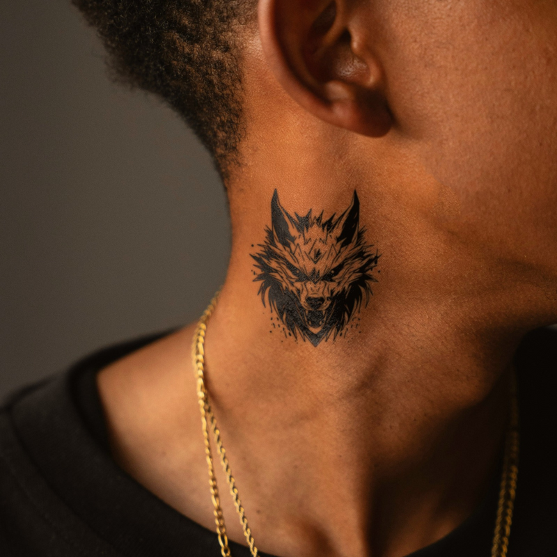 Alpha Spirit Tattoo on neck