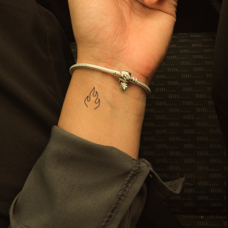 Fire Flicker Tattoo on wrist