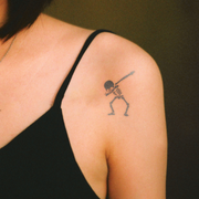 Hip-Hop Skeleton Tattoo on shoulder 