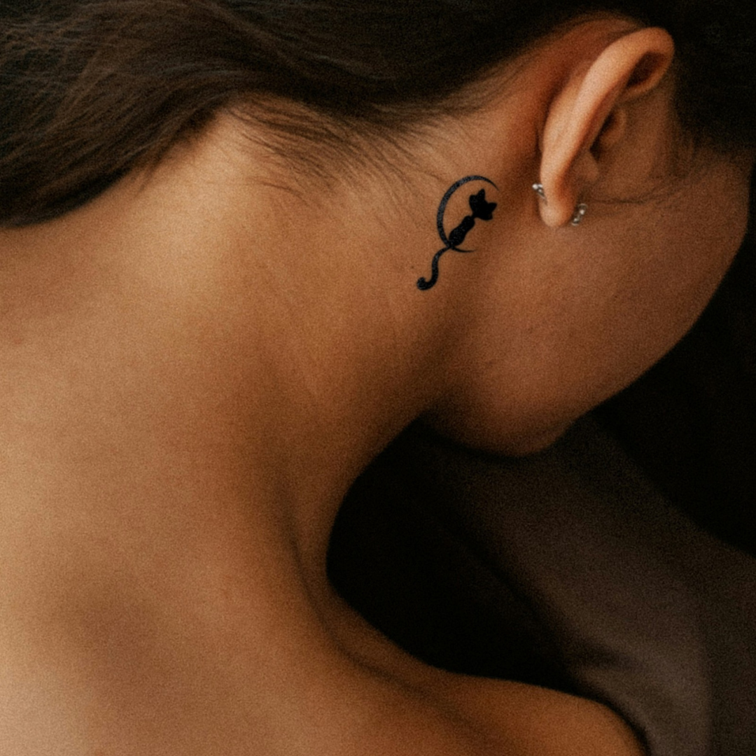 Humming Bird Tattoo on neck 