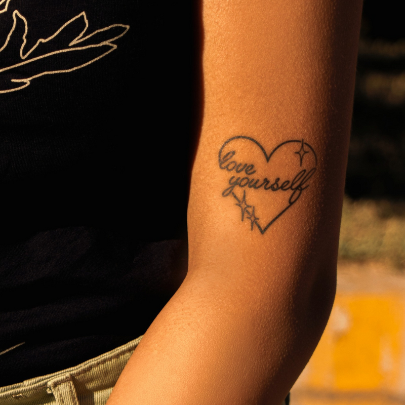 Love Within Temporary Tattoo on arm