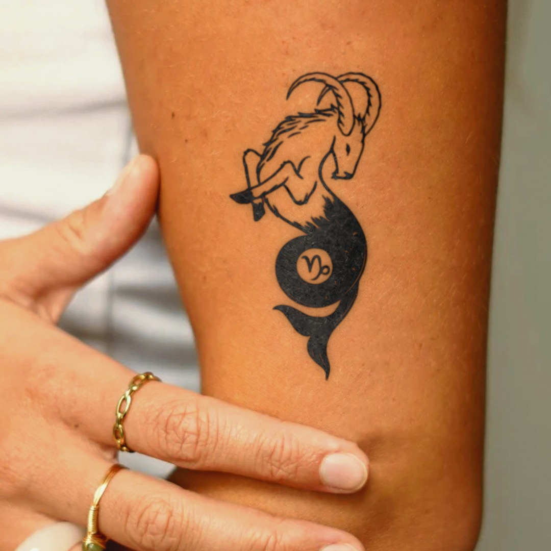 Capricorn Crest Tattoo on arm