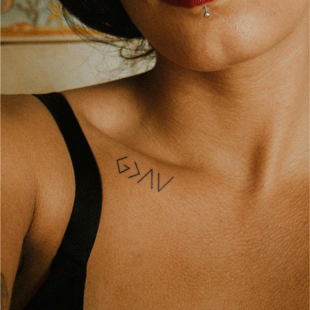 God is greater than high and lows on collar bone