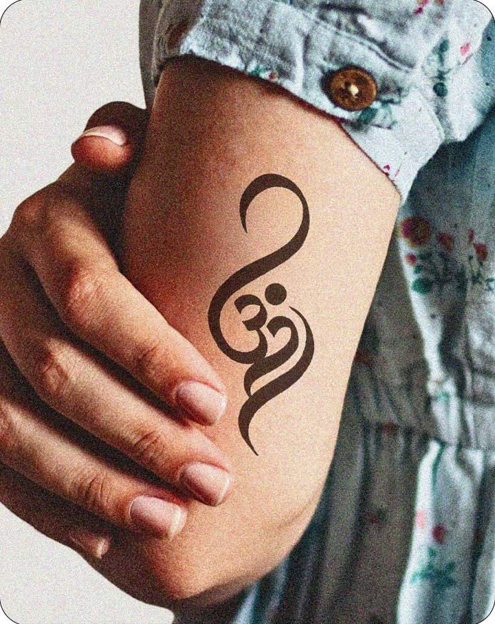 om tattooos put on hand